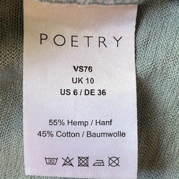 Poetry Tank Hemp and Cotton Light Green Size 6 - Picture 6 of 10